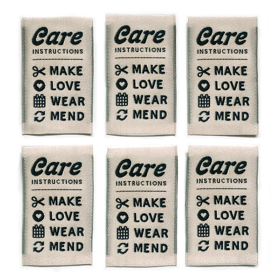 Care Instructions Labels Pack of 6, Natural