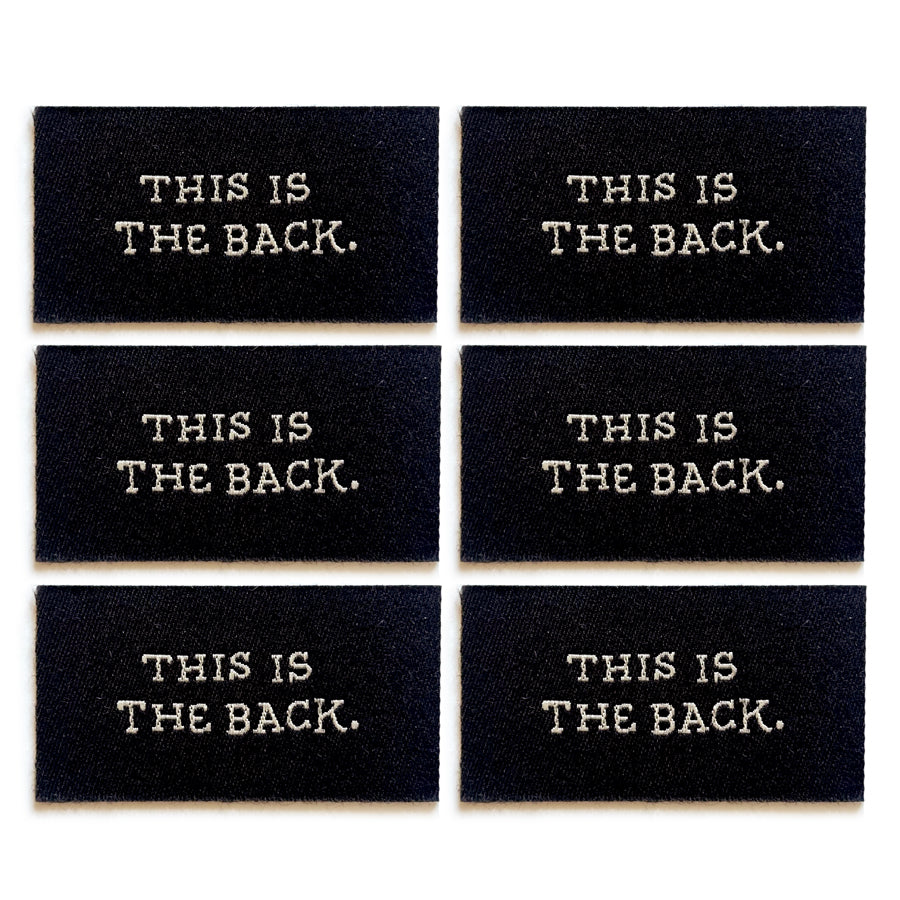 This Is The Back Peel &amp; Stick Cotton Label 6-Pack (Black)