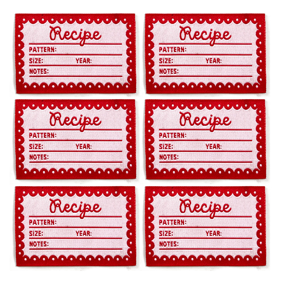 Recipe Card Labels Pack of 6