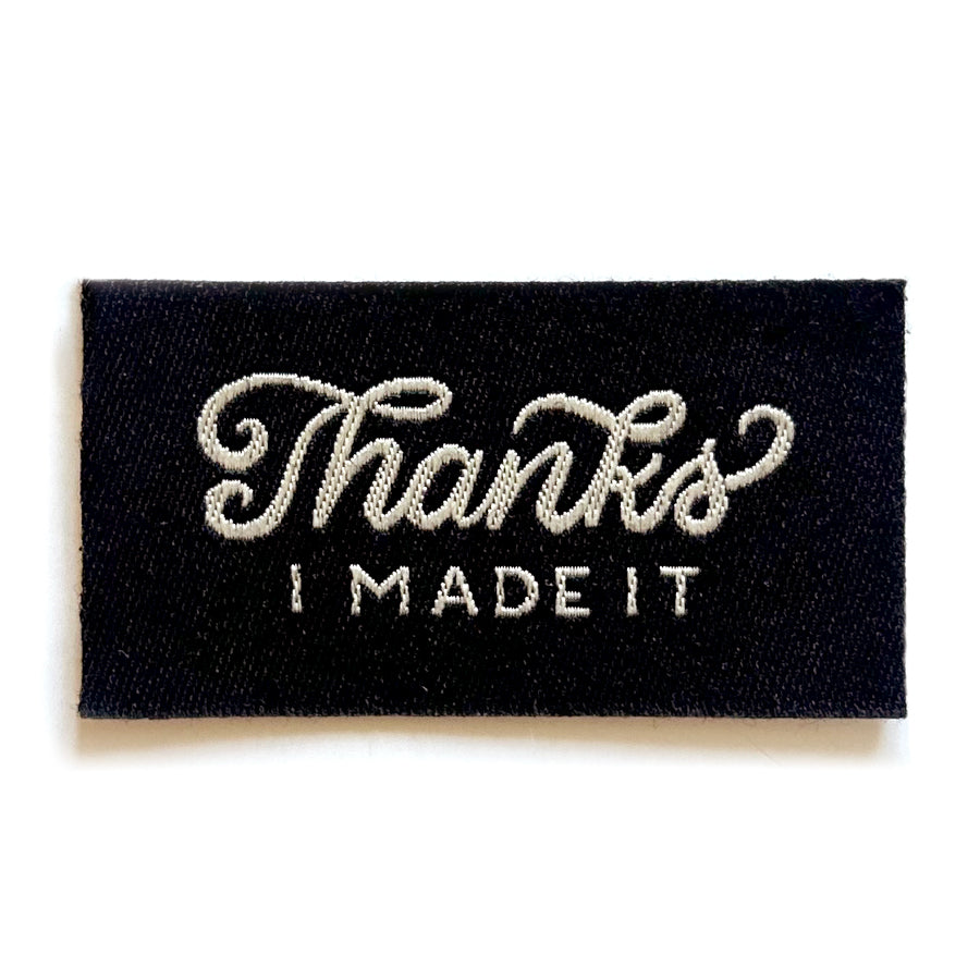 Thanks I Made It Cotton Label (Black)