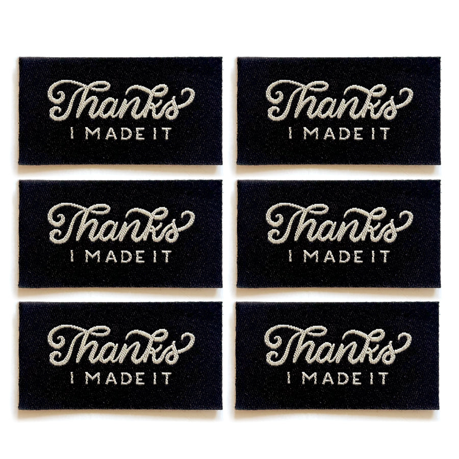 Thanks I Made It Cotton Label 6-Pack (Black)