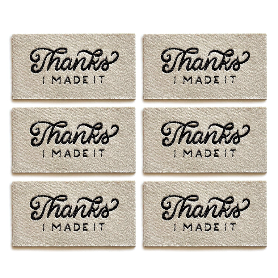 Thanks I Made It Peel &amp; Stick Cotton Label 6-Pack (Natural)