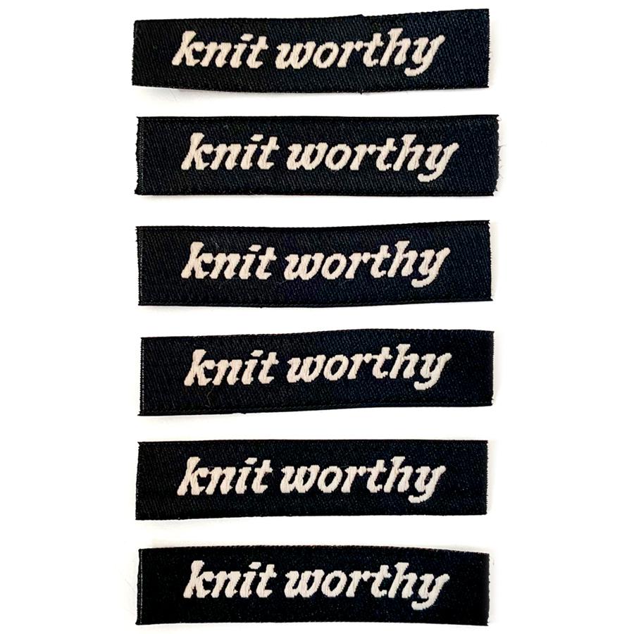 Knit Worthy Labels Pack of 6, Black