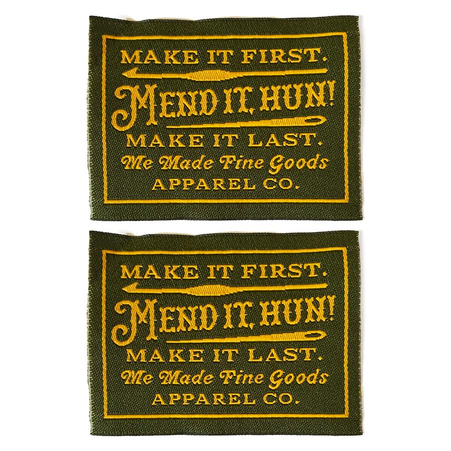 Mend It Hun Labels Pack of 2, Olive
