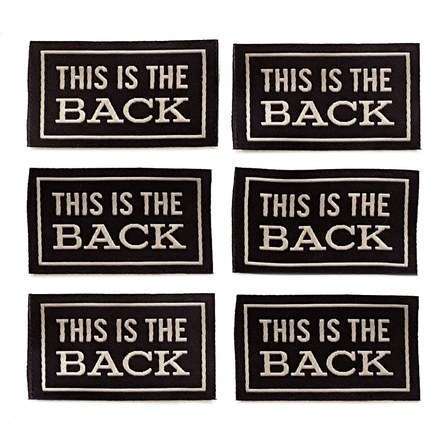 This Is The Back Labels Pack of 6, Black
